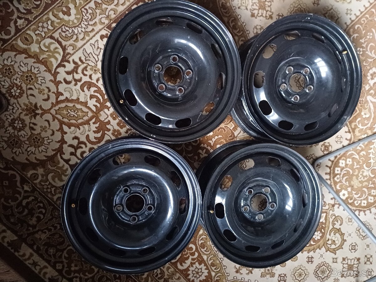 Plechové disky R15, 5x100, 6Jx15  ET38 Golf 4, Fabia 2