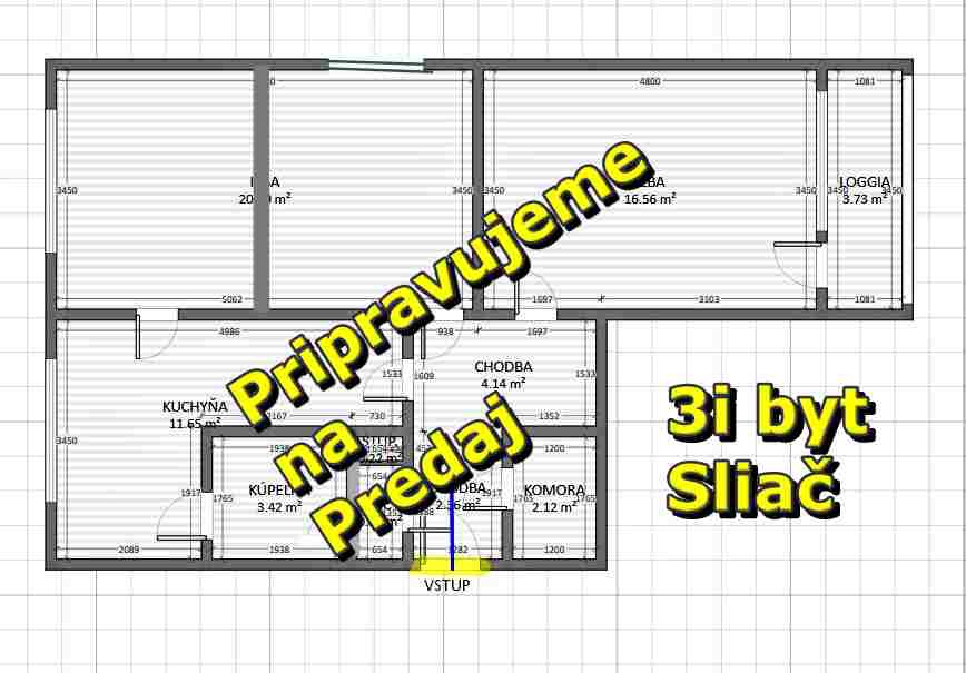 3i byt s loggiou 65m2, Sliač pod kúpeľmi