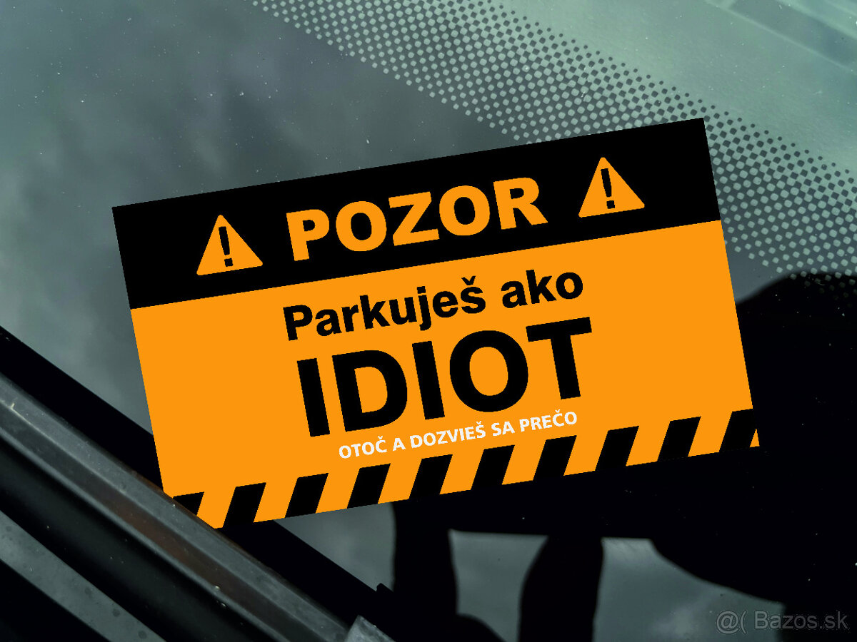 Parkuješ ako IDIOT - kartičky za stierač - 30 ks