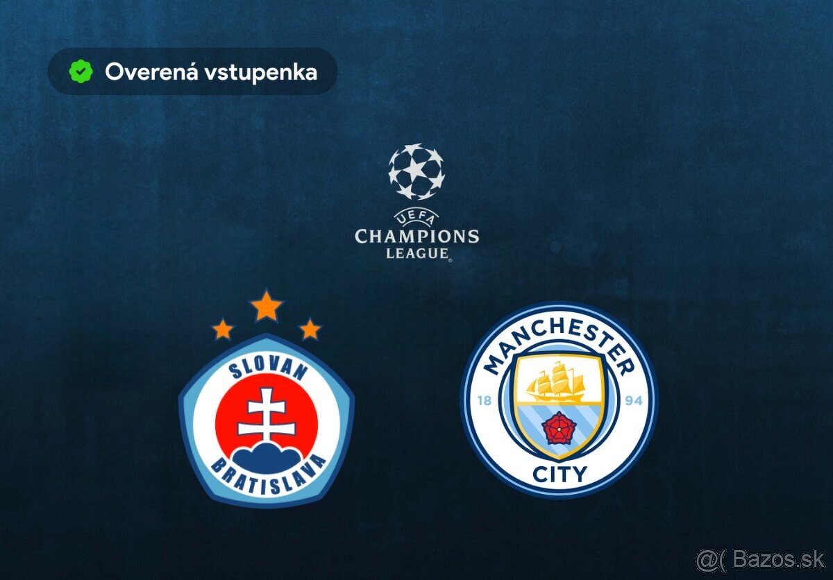 Lístky na zápas LM: Slovan Bratislava - ✅ Manchester City ✅