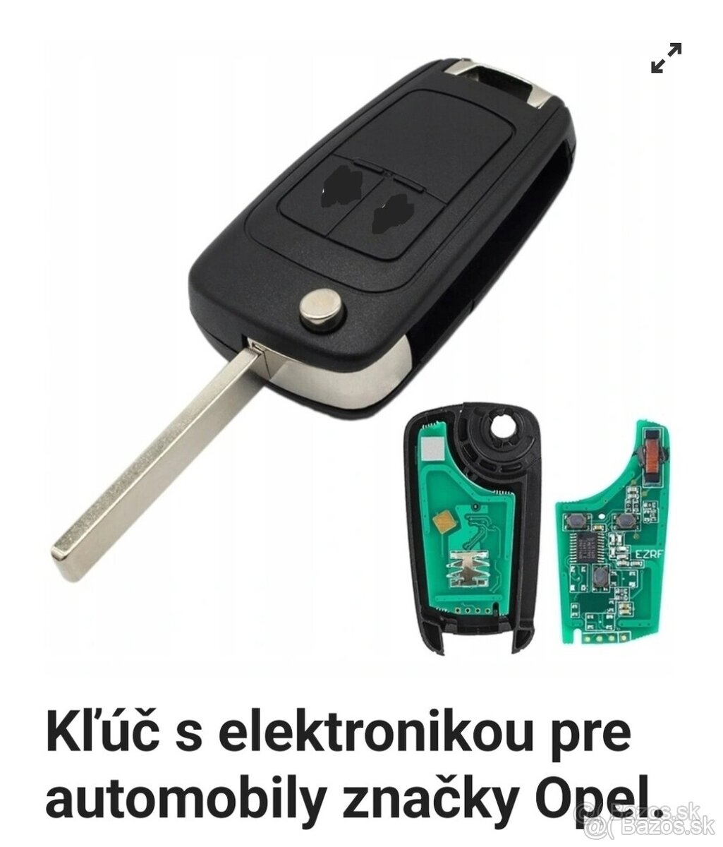 KĽÚČ S ELEKTRONIKOU PRE ZNAČKU OPEL