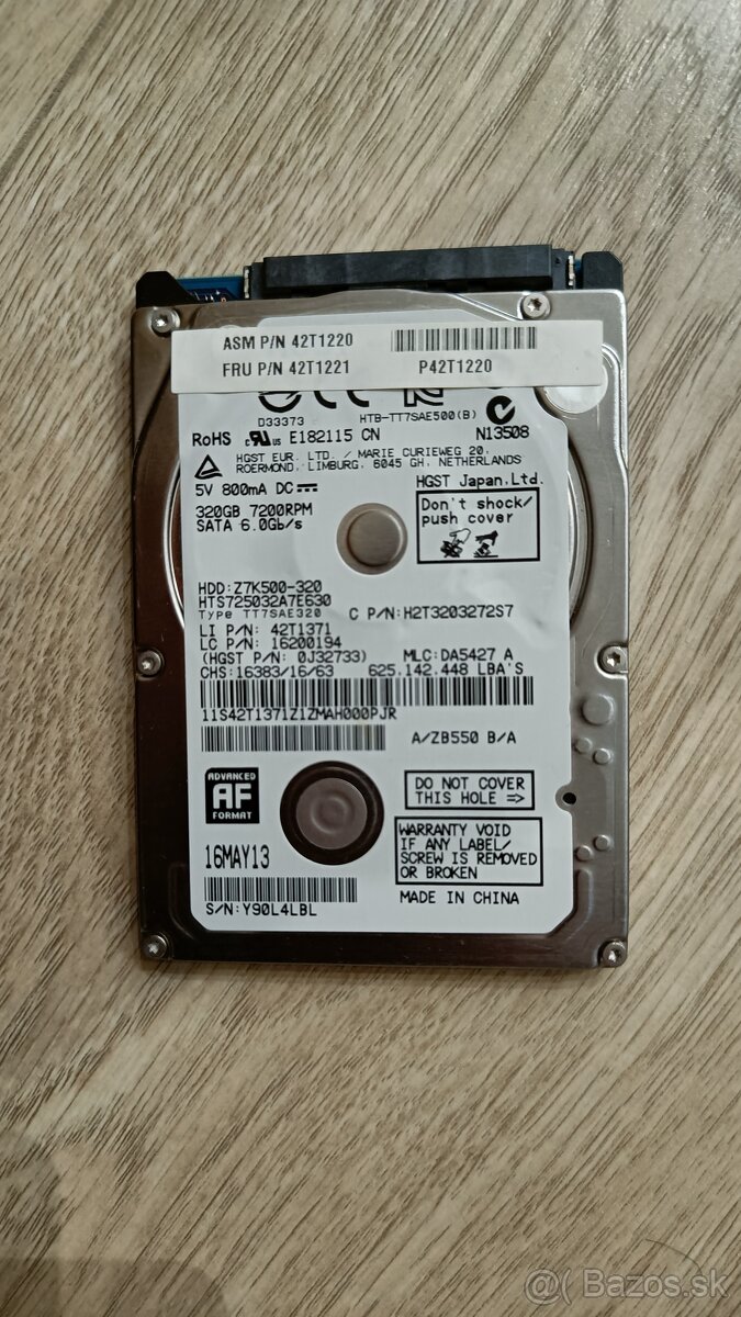 SATA HDD HGST 320GB - 2,5"