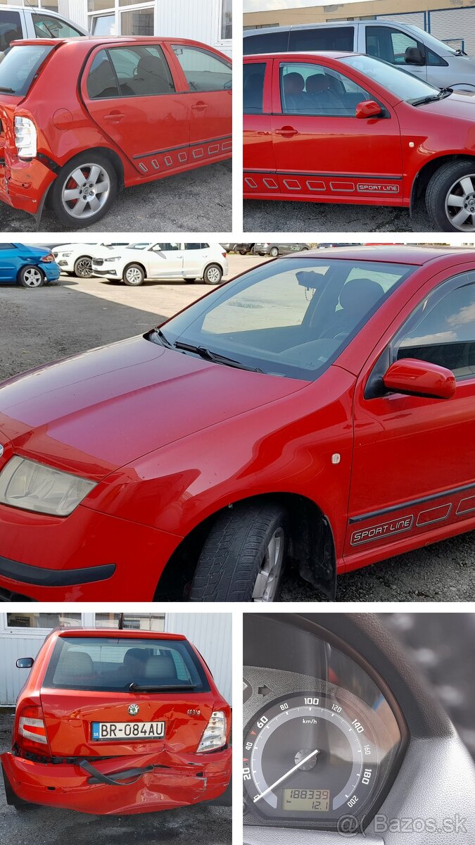 Predám Škoda Fabia 1.2 Htp 47kw 2005 -havarované