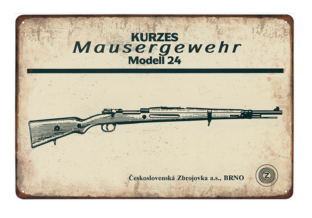 plechová cedule - Mausegewehr Modell 24