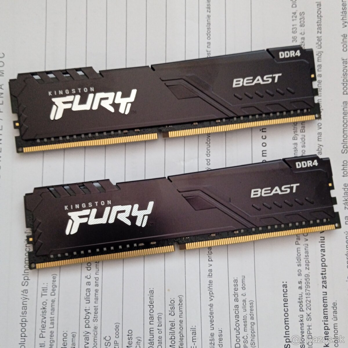 Kingston Fury Beast 64GB 2666 MHz DDR4