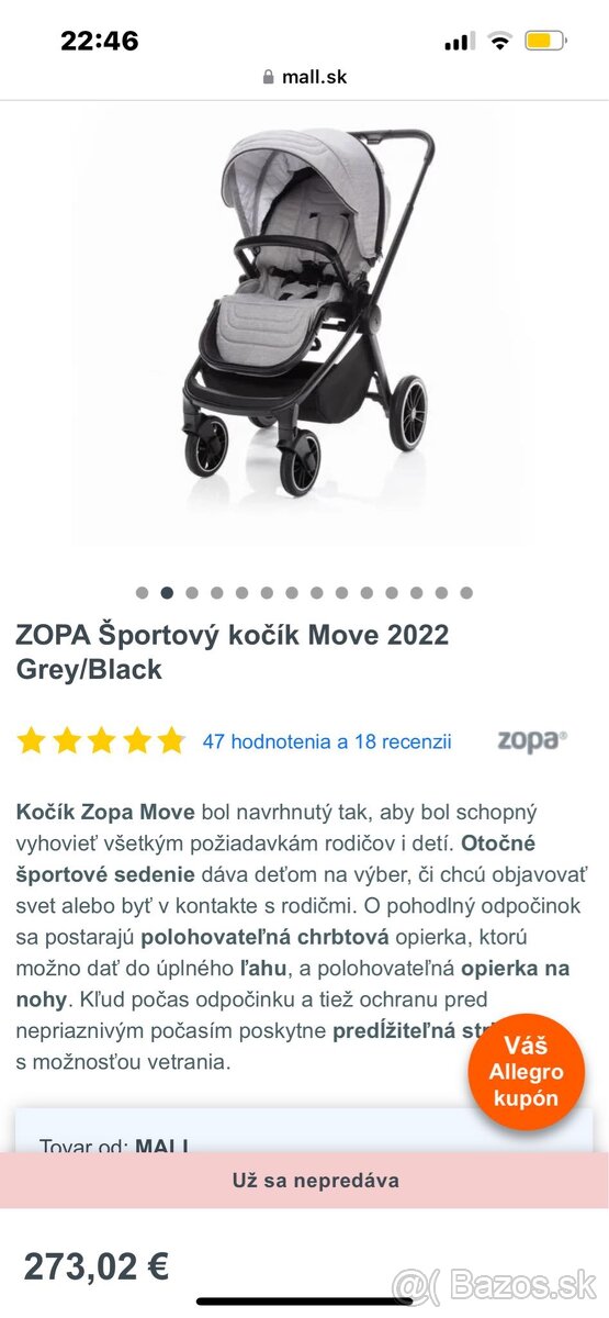 Zopa Športový kočík Mowe2022