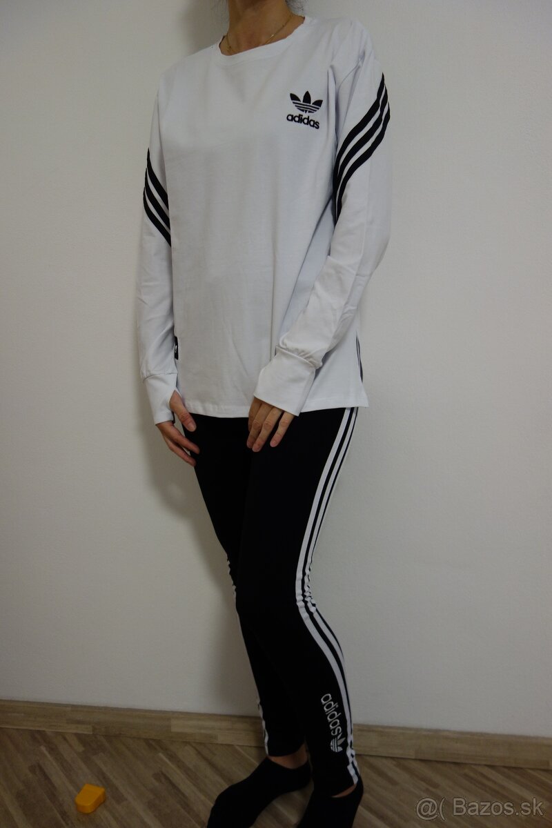 komplet adidas,biela mikina