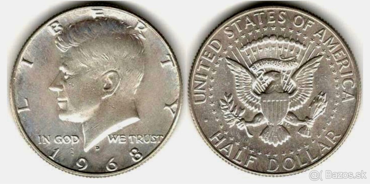 J. F. Kennedy 1968 LIBERTY 1/2 dollar