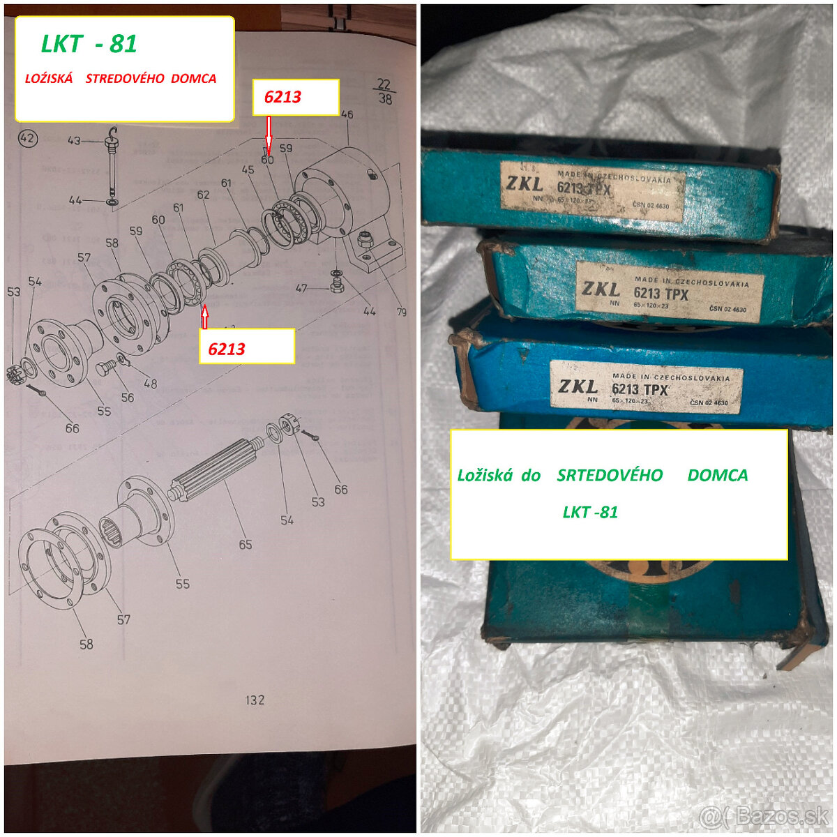 Ložiská 6222 -C3  , NUP 213E, 6213 TPX ,klzné púzdra , GE