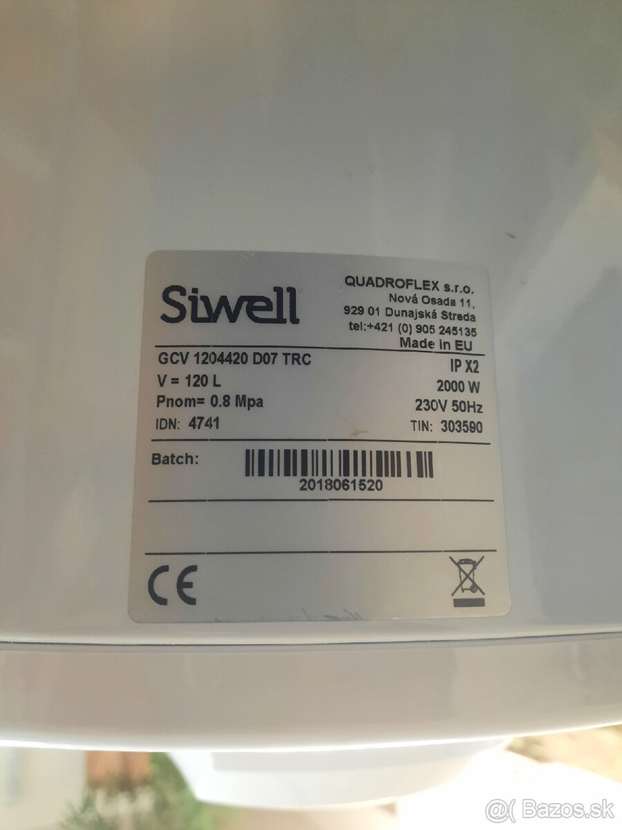 Bojler 120L Siwell