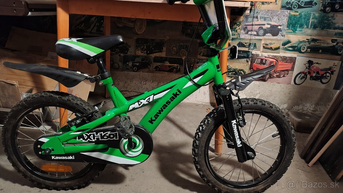 Predám takmer nepoužitý detský bicykel 14" Kawasaki