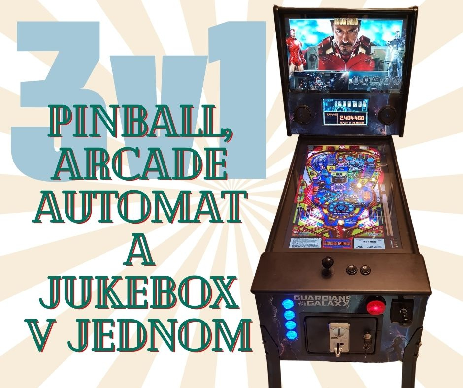 3v1 virtuálny flipper (Virtual Pinball VPX) arcade a jukebox