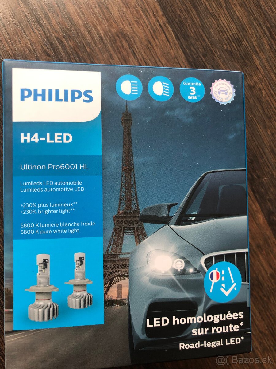 Predám sadu 2 ks LED žiaroviek H4 Philips Ultinon PRO6001 HL