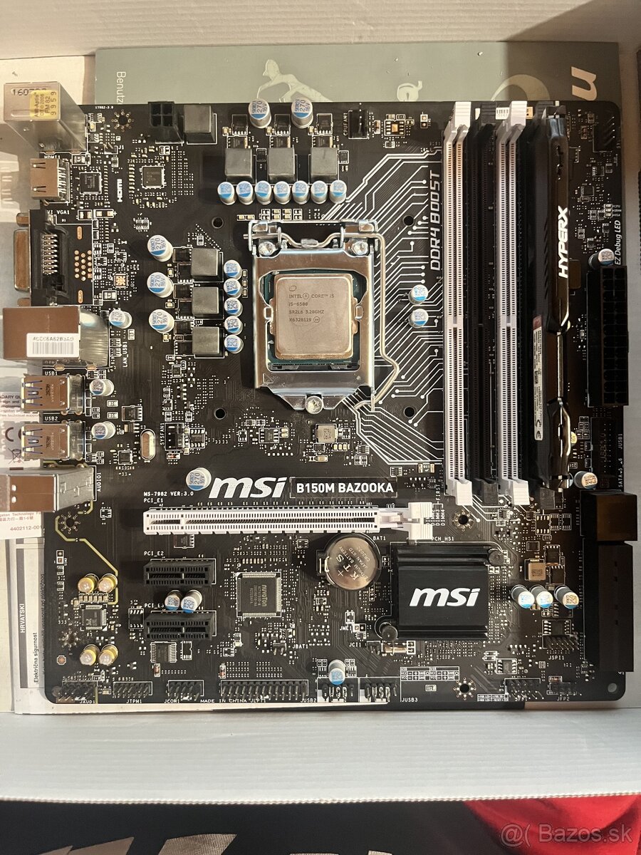 Msi B150M BAZOOKA + Intel i5 6500 + 8gb DDR4 HyperX