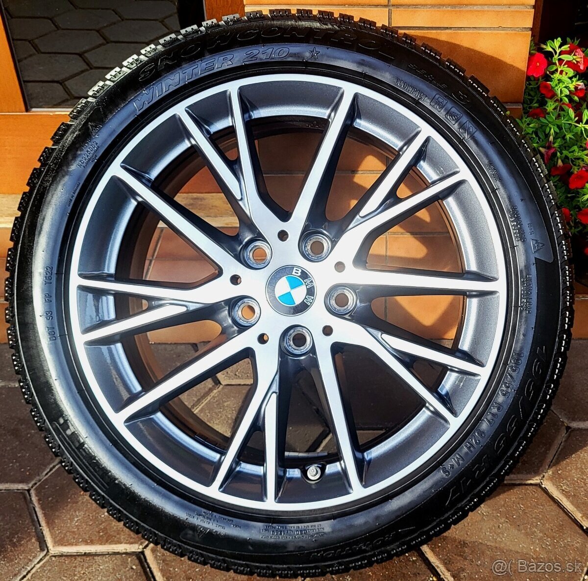 alu R17 5x112, senzory, zimné pneu 195/55, orig. BMW 1