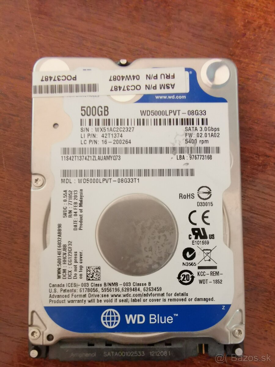 WD Blue 2,5" - 500gb