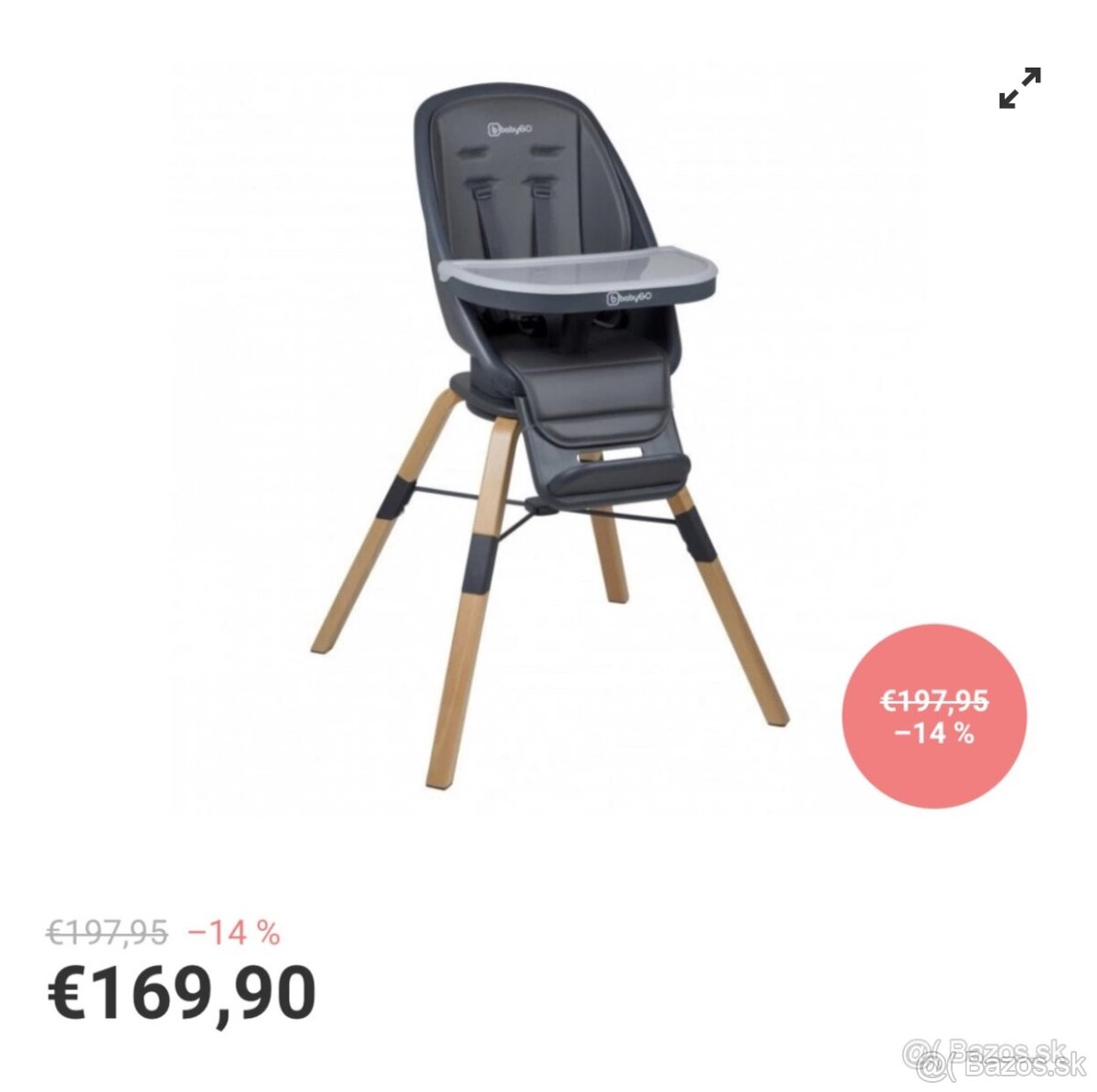 Detska stolicka BabyGO jedálenská stolička CAROU 360° Grey