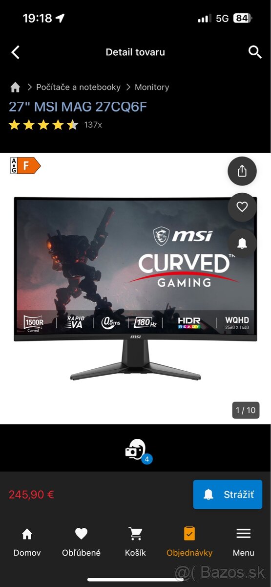 27" MSI MAG 27CQ6F