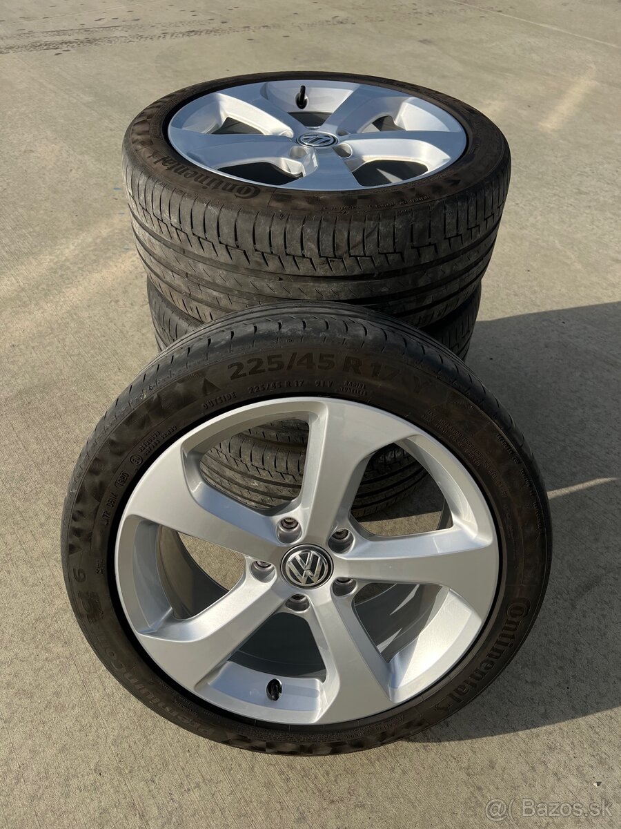 Letná sada R17 5x112, CONTINENTAL 225/45 R17 3,6mm