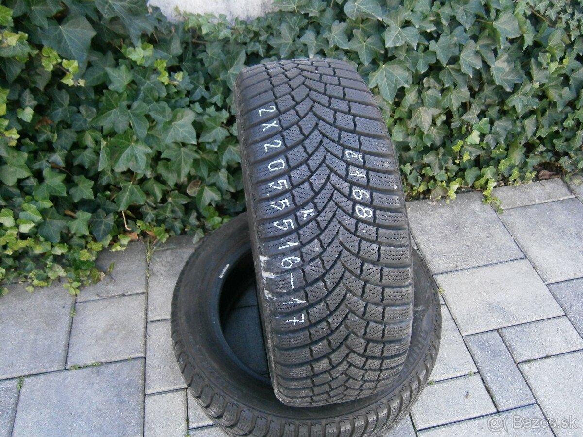 Predám 2x zimné pneu Bridgestone 205/55 R16 91H