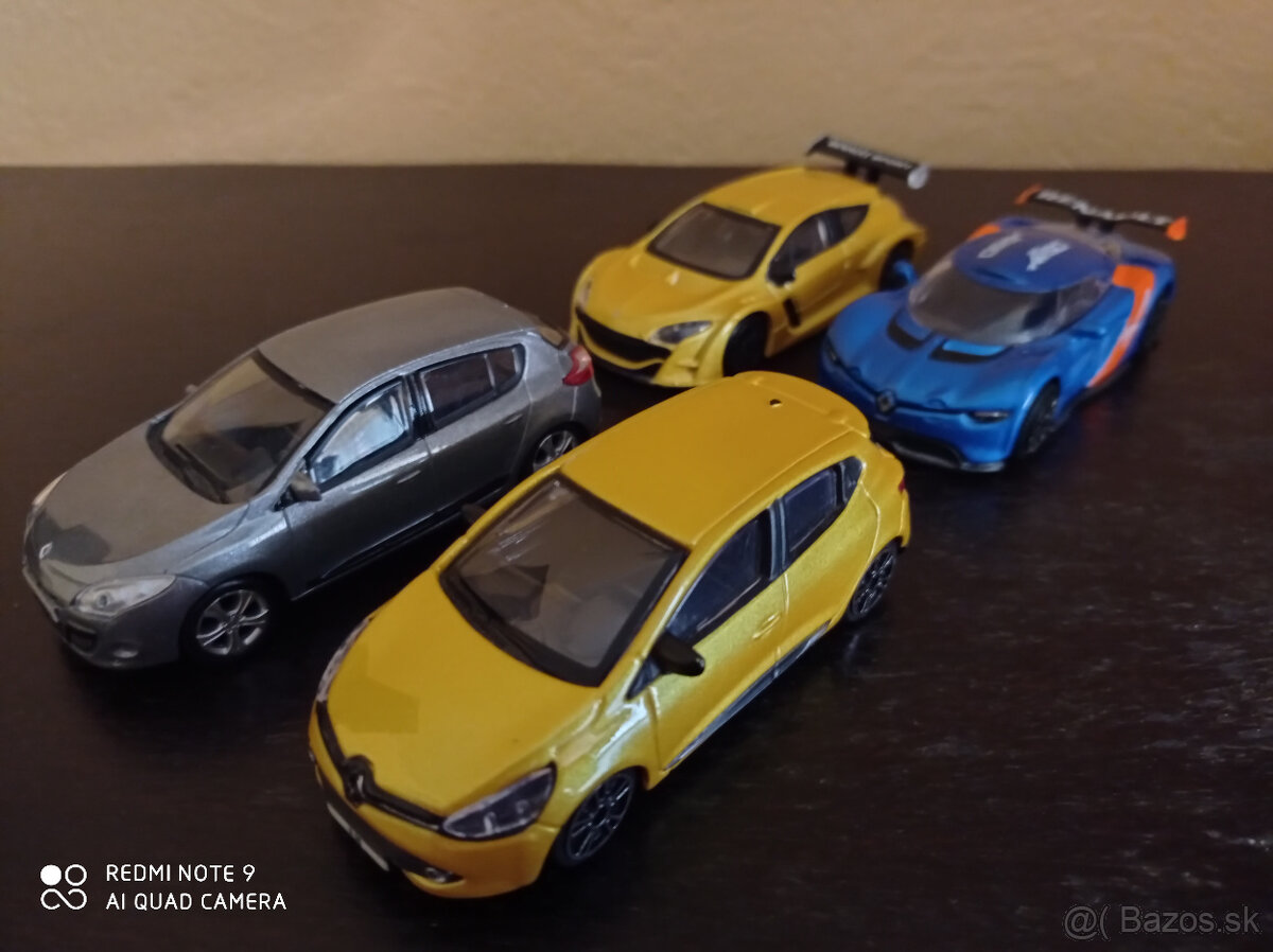 4x zberateľské modely áut Renault Clio Megane 1:43 , 1/43