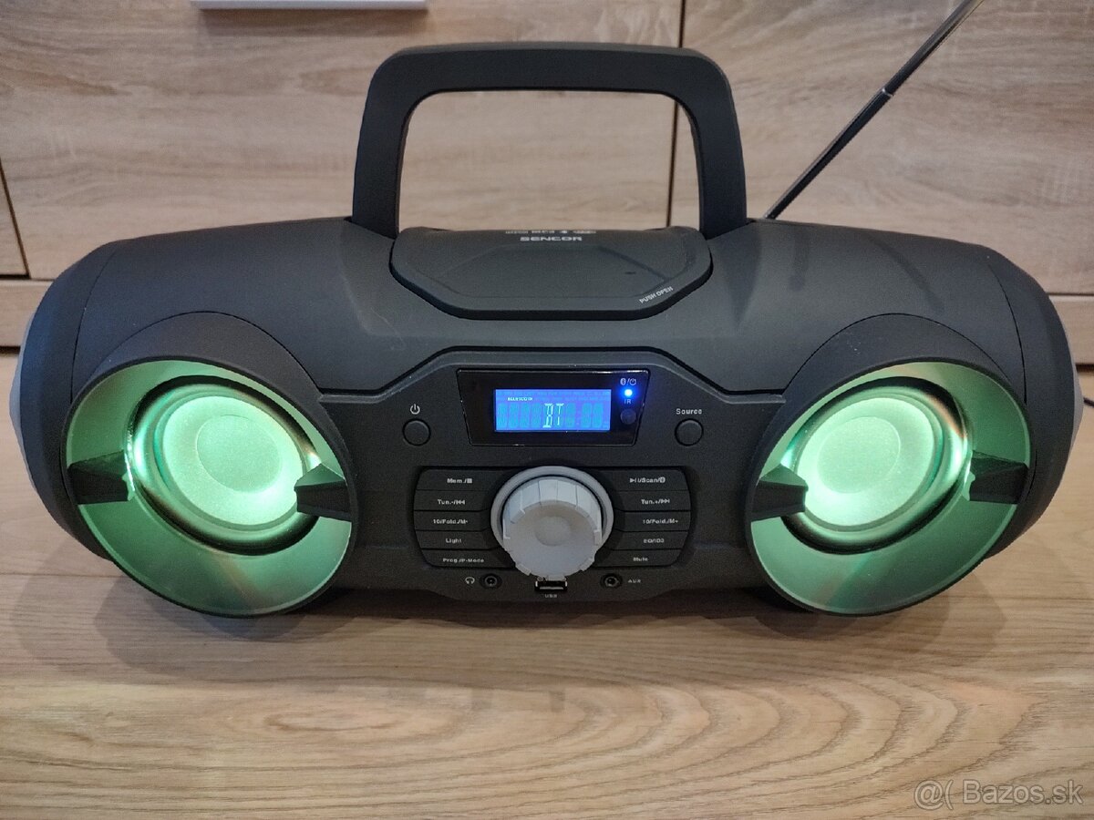 Sencor Boombox reproduktor / rádio CD, BT, MP3, USB, AUX, FM