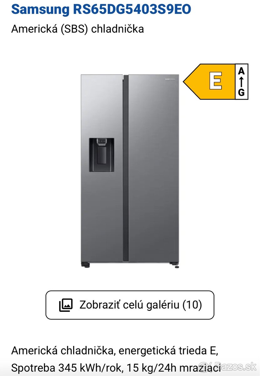 Americka Chladnicka samsung RS65DG5403S9EO