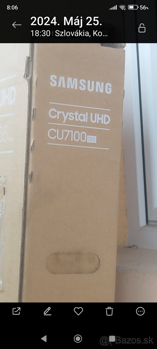 Predám nepoužívaný TV Samsung Crystal UHD CU7100