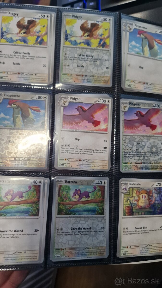 Pokémon 151 holo, non holo či reverse