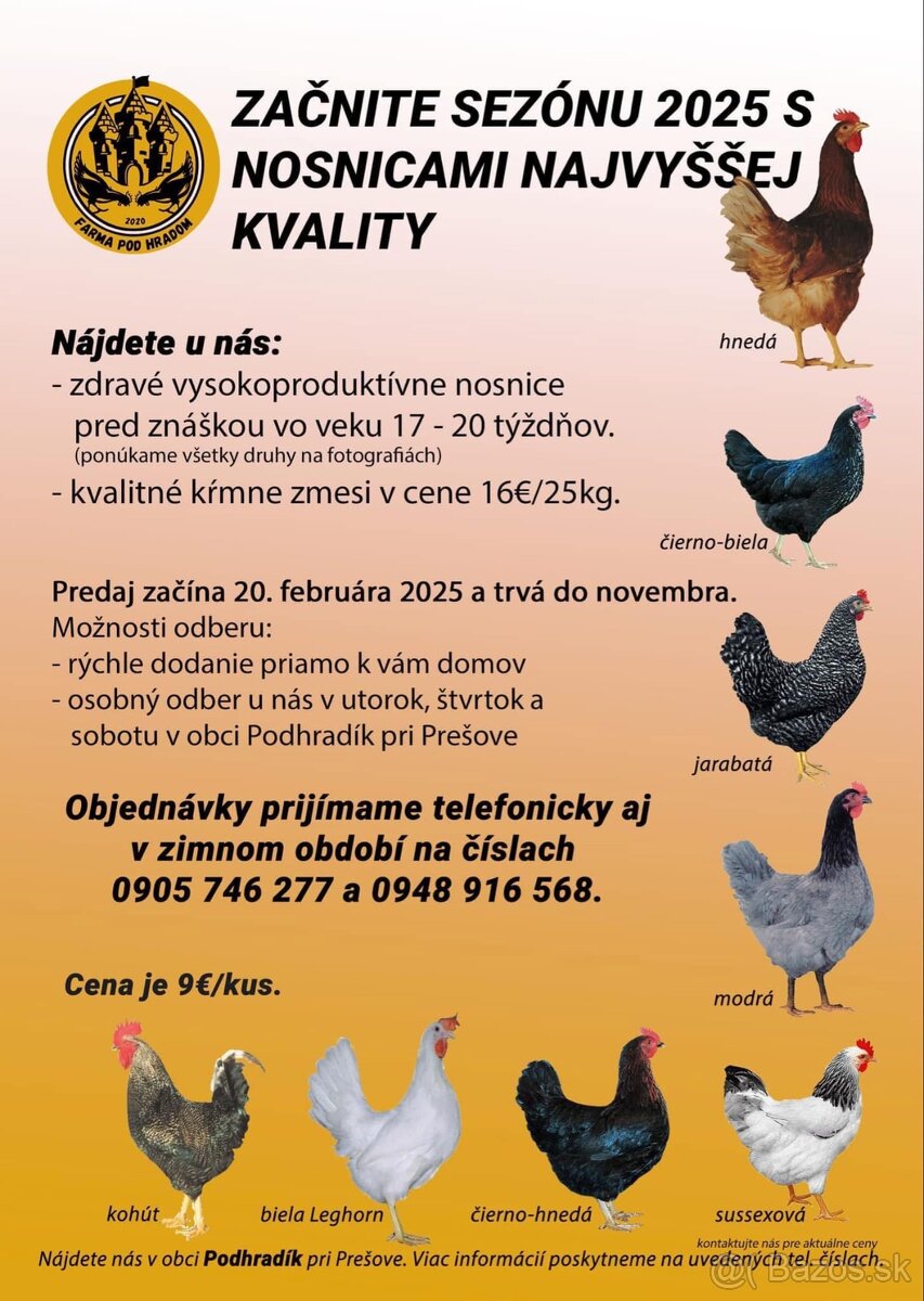 Vysokoznáškové mládky - nosničky