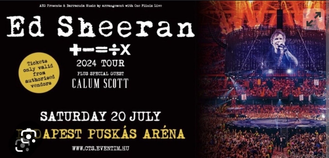 Ed Sheeran Budapešt Puskas Arena 20.7.2024