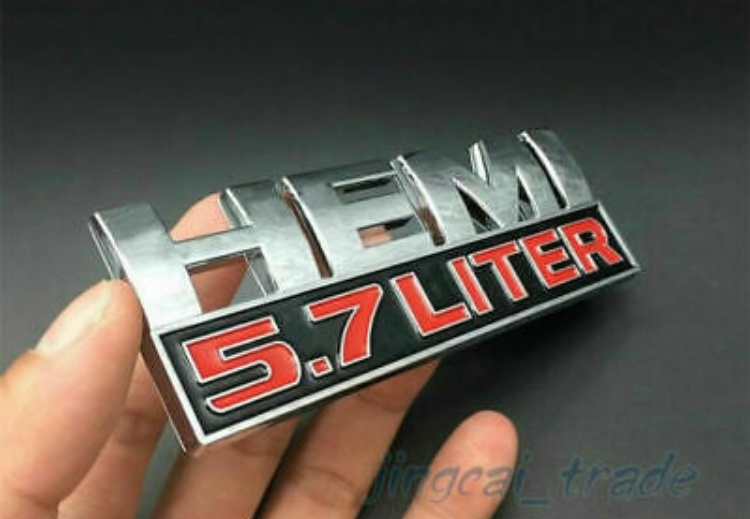 Dodge RAM emblem, znak, 2ks, nápis 5,7 liter HEMI - chrom