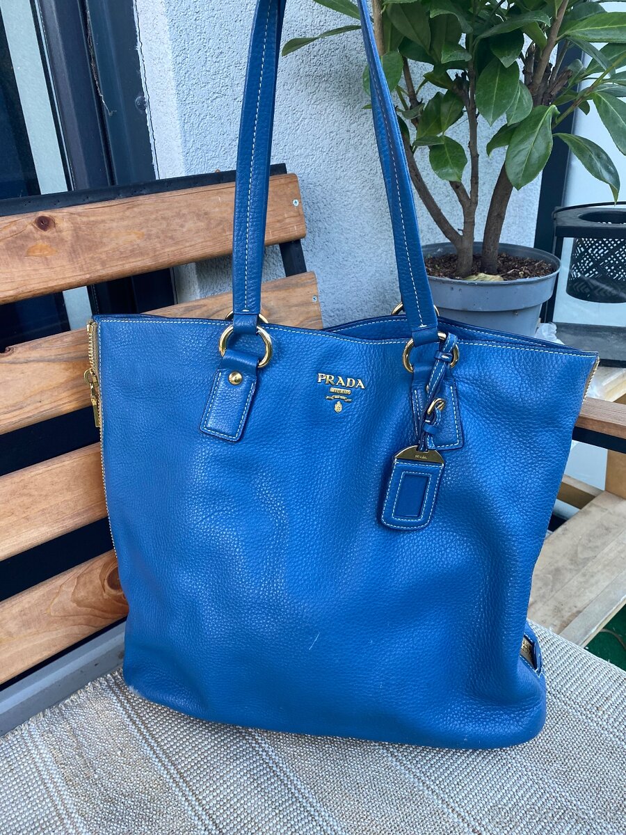 Prada kabelka shopper bag modra