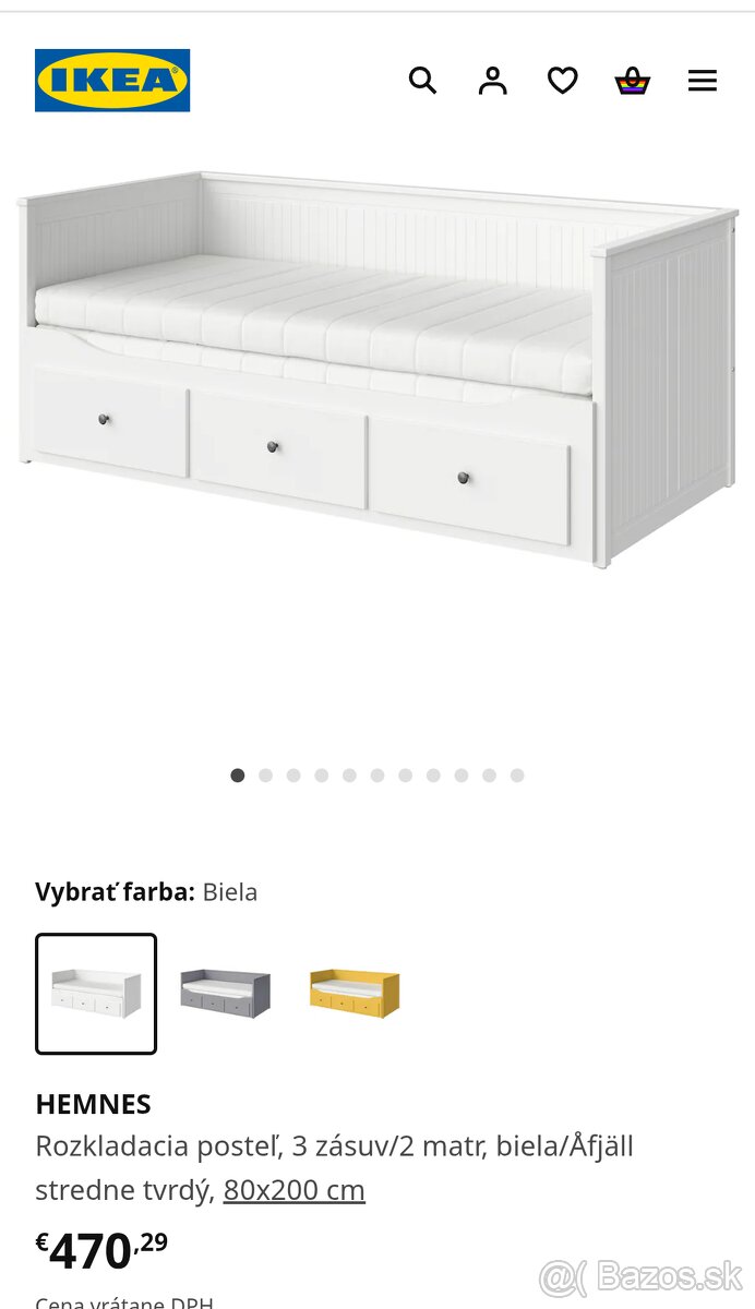 Hemnes IKEA rozkladacia posteľ  plus 2 madrace