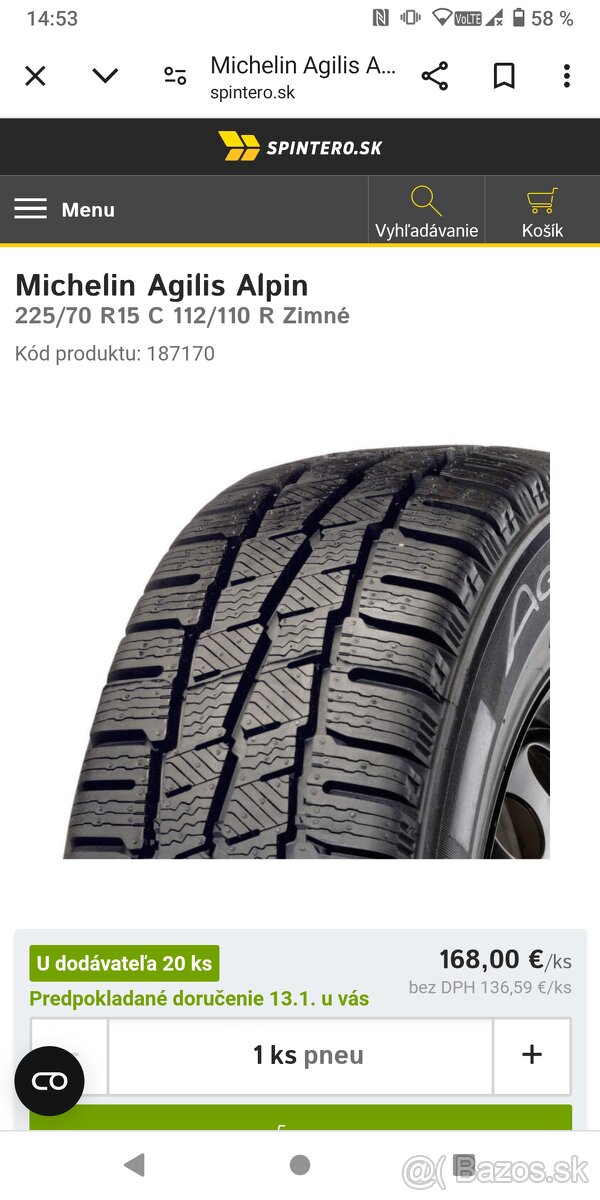 Michelin Agilis zimné pneu 225/70/15C