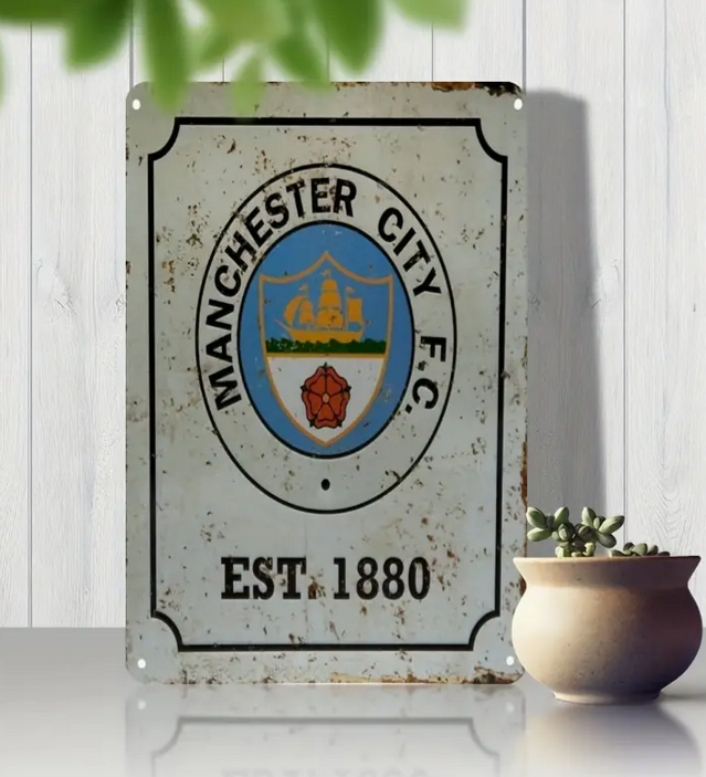 (IHNEĎ) Plechová tabuľa FC Manchester City, 1880