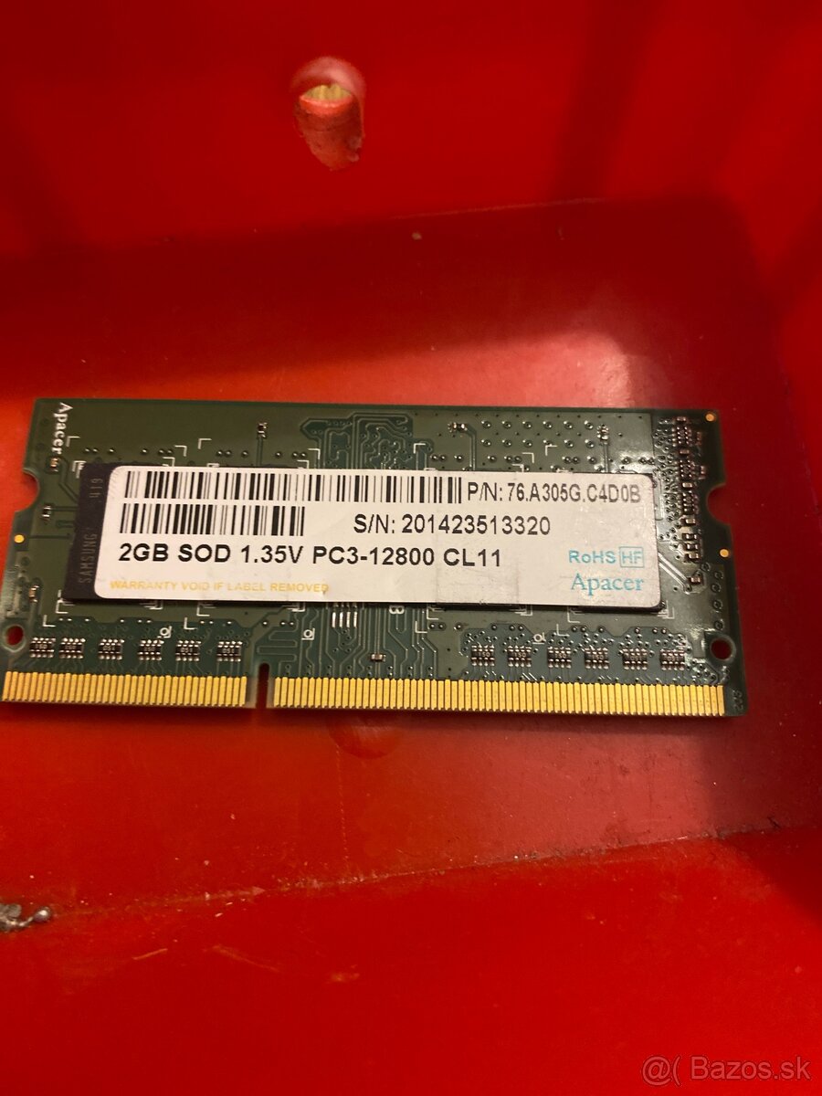 Predám DDR3 1x2GB RAM do notebooku.