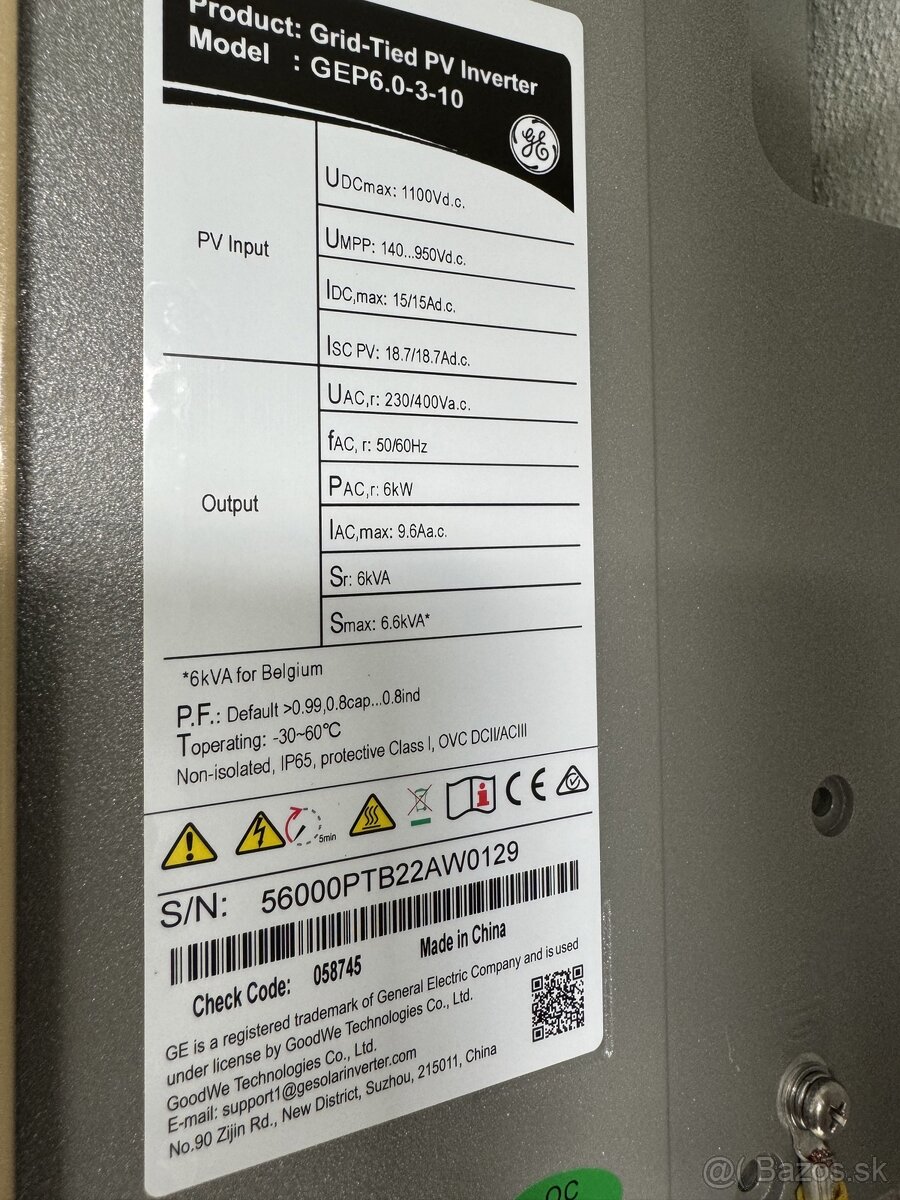 Inverter General Electrc GEP6-03-1O - 6 kWp