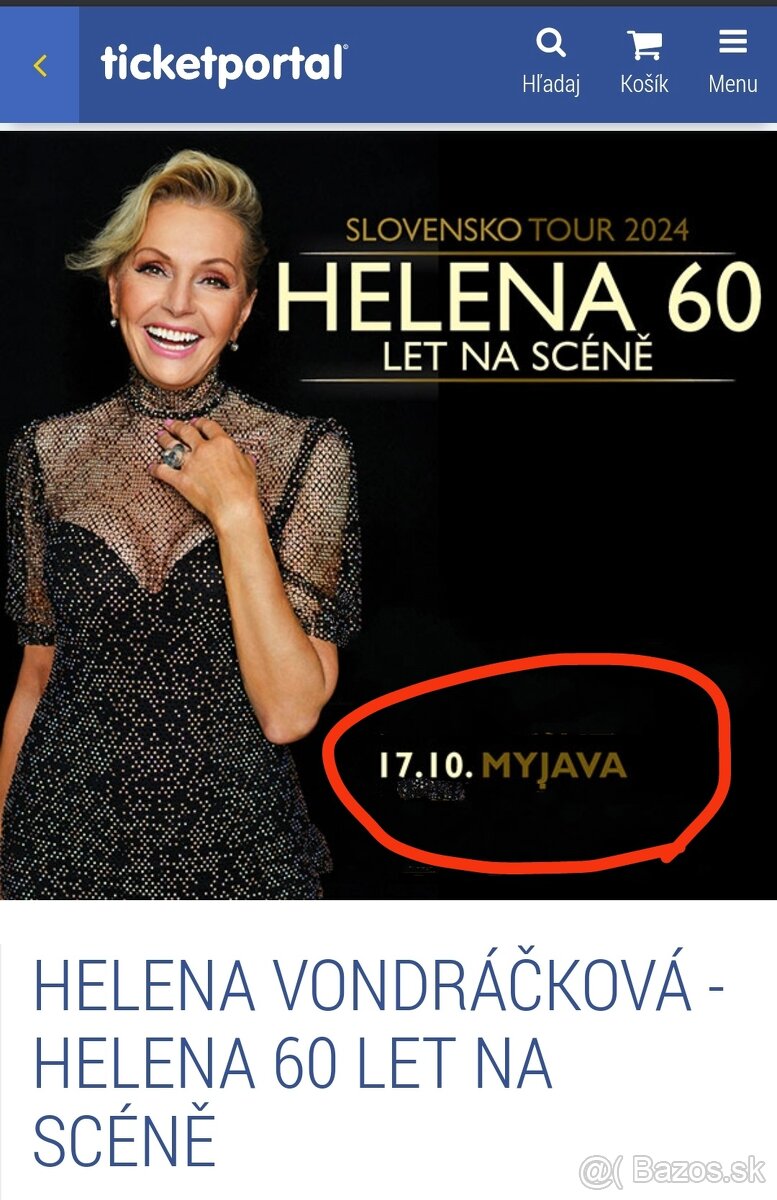 Helena Vondráčková 60 let na scéne - Myjava