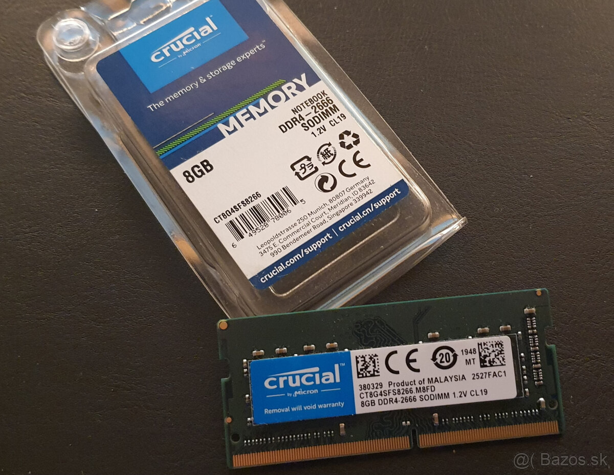 Pamäť do notebooku SODIMM 8GB Crucial DDR4-2666 1.2V CL19