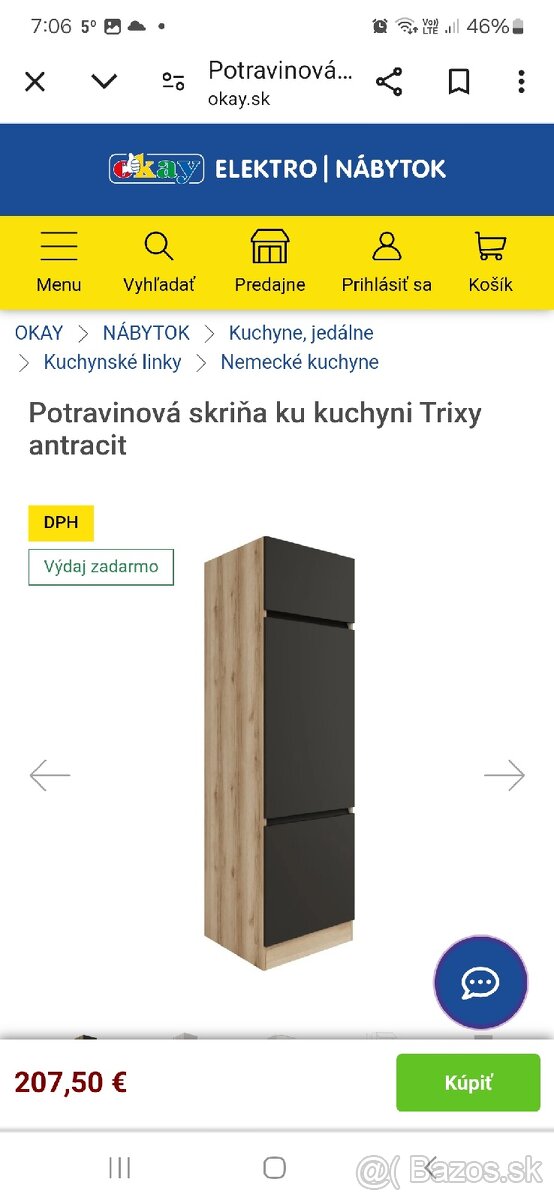 Potravinova skrinka trixy antracit