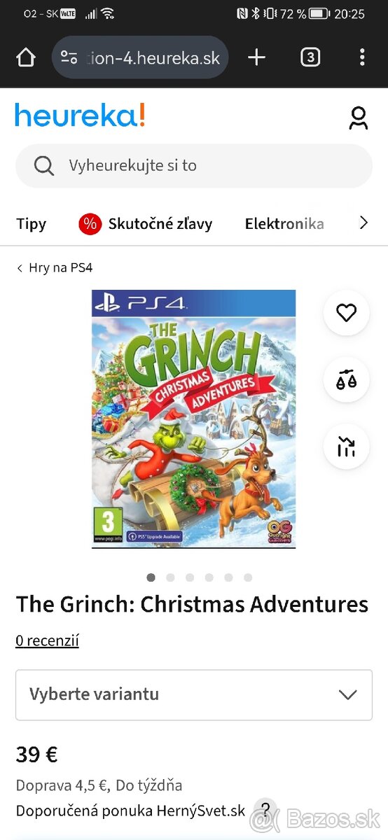 Hľadám hru na ps4 grinch