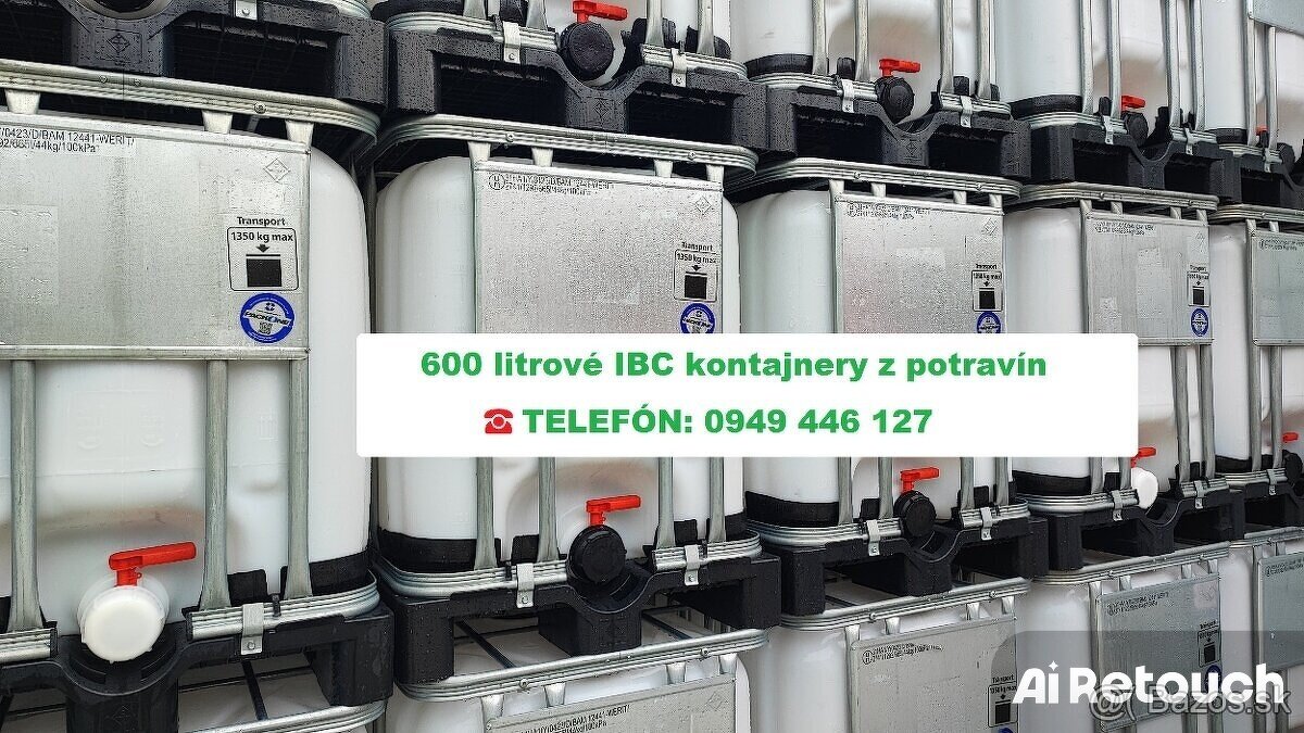 Predám 600L IBC kontajnery z potravín