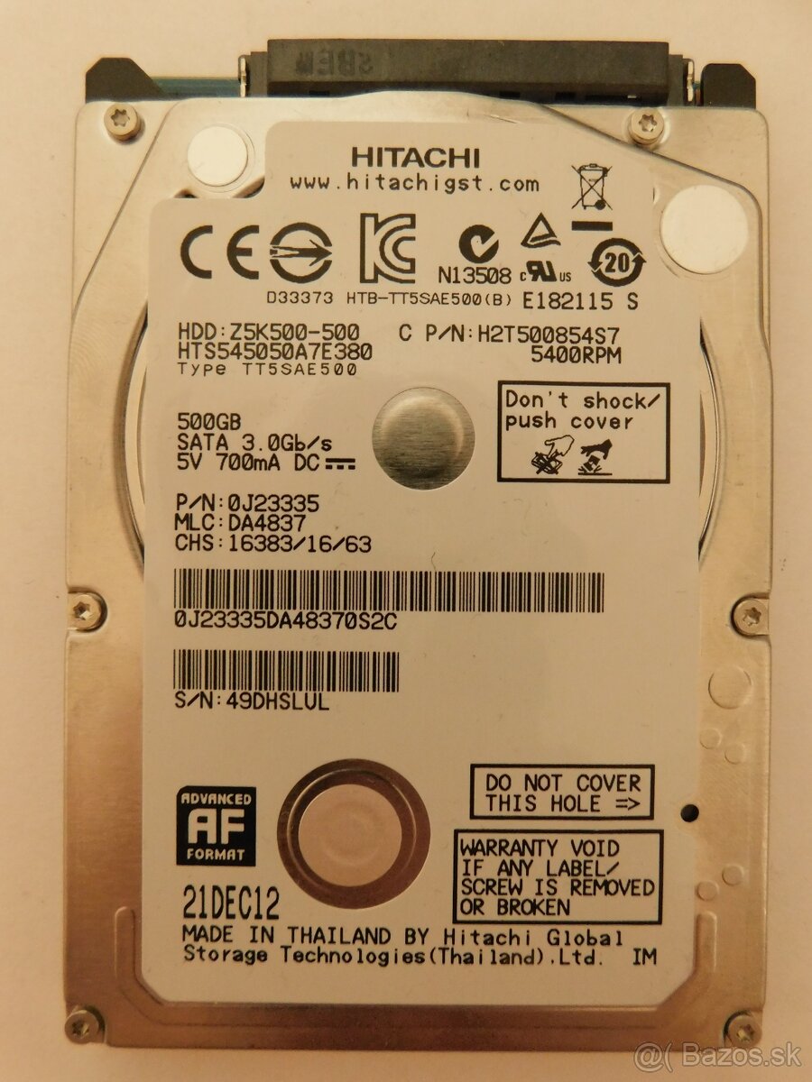 HITACHI 500GB HDD Z5K500-500 / HTS545050A7E380