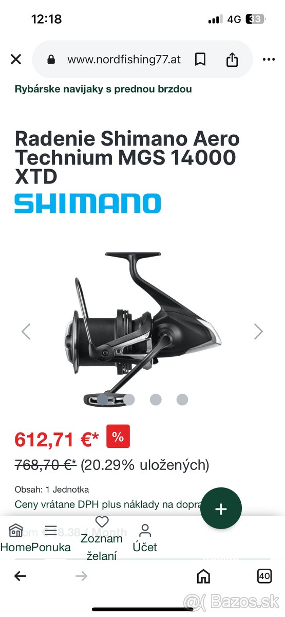 Predam 2kus Shimano Aero Technium MGS 14000 XTD