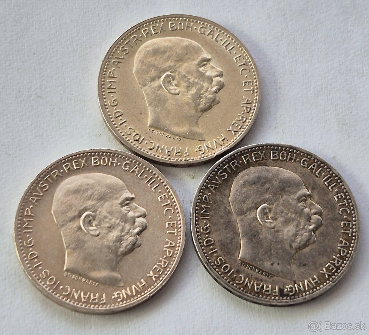 1 Koruna 1913, 1914, 1915 b.z František Jozef I.