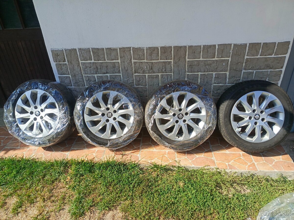 Disky SEAT Leon 5x112 ET 46, zimné pneu. 205/55 R16 91V