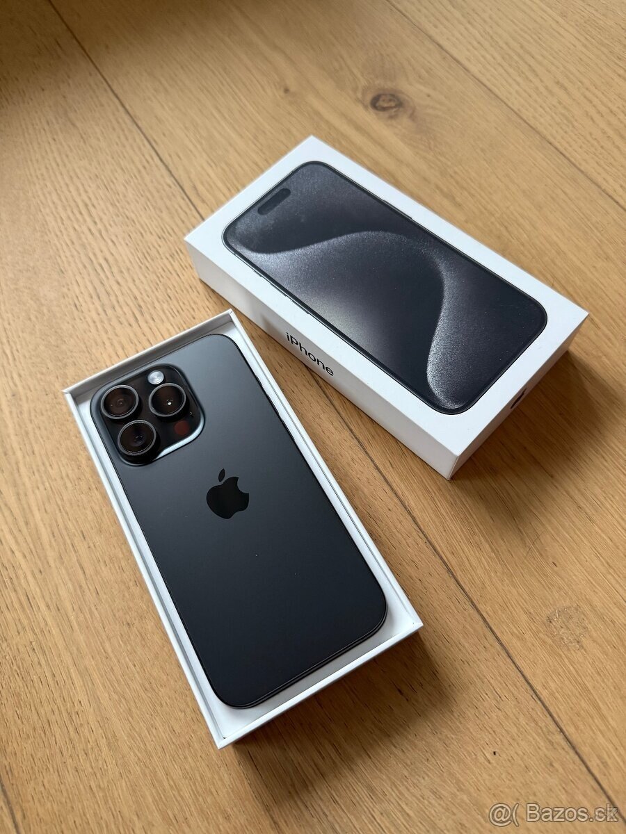 iPhone 15 Pro 128GB Black Titanium + Záruka ako NOVÝ