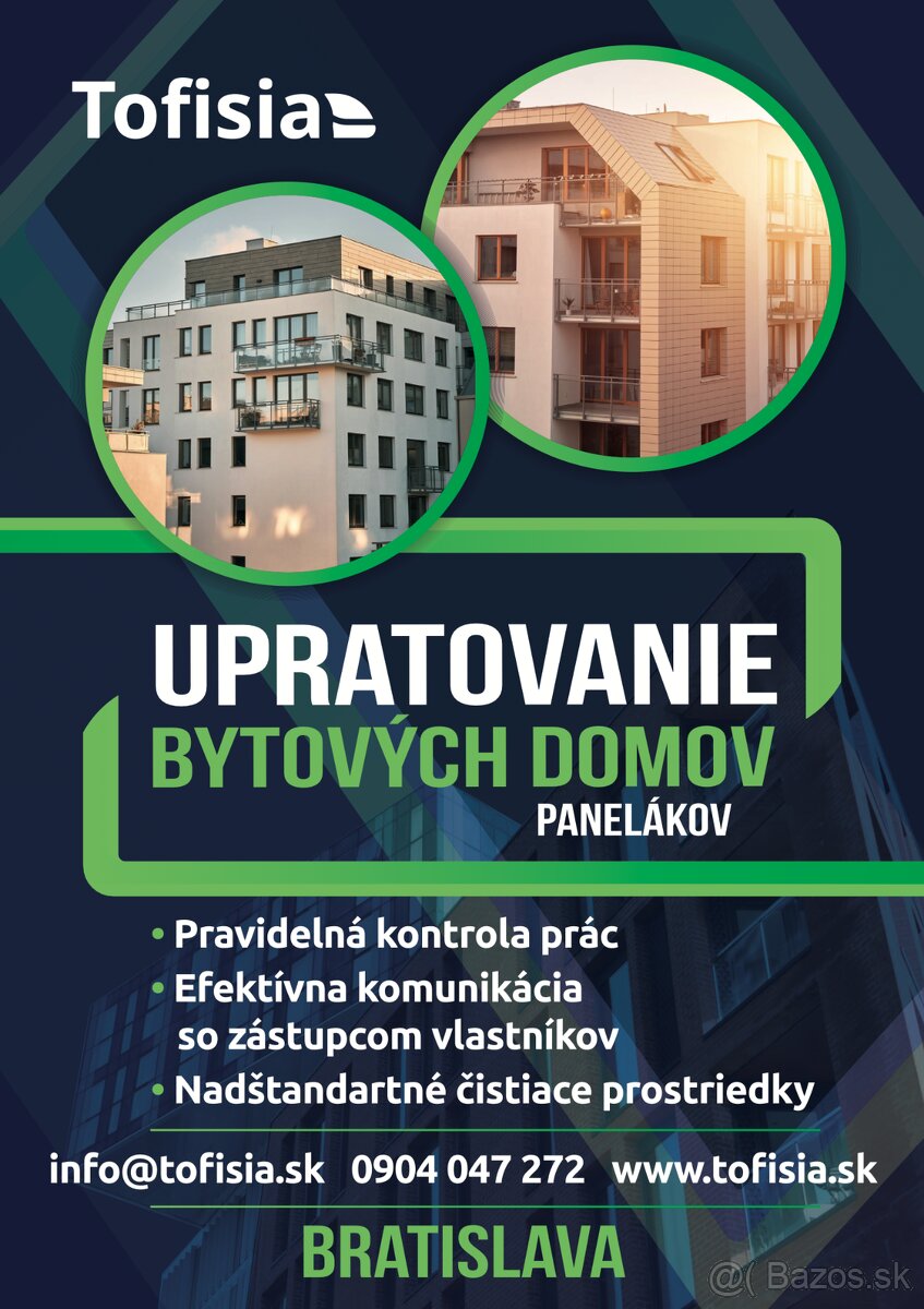 Upratovanie bytových domov Bratislava