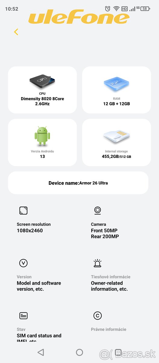 Predám ulefone Armor 26 ultra 5g